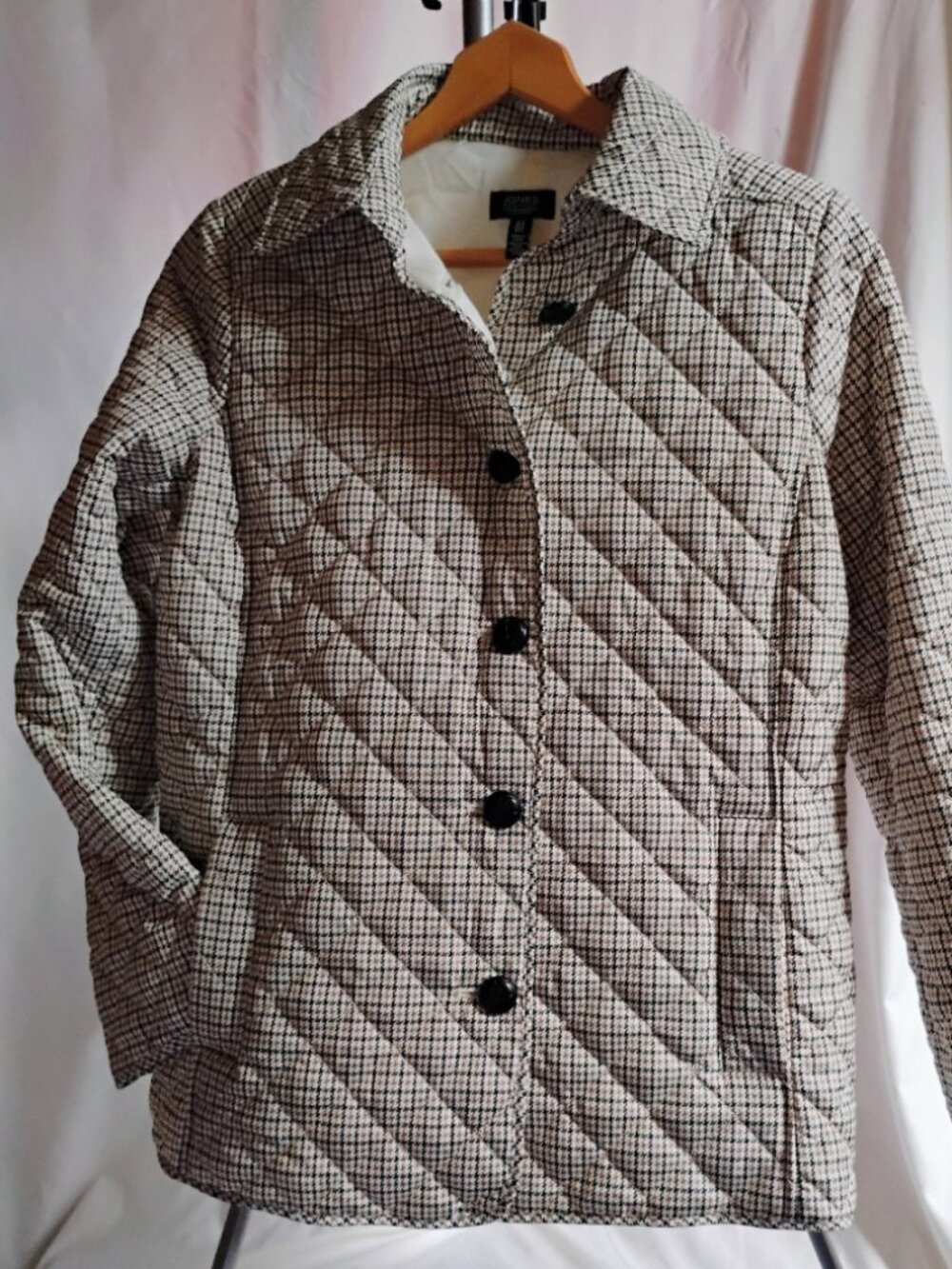 Jones New York Quilted Houndstooth Jacket